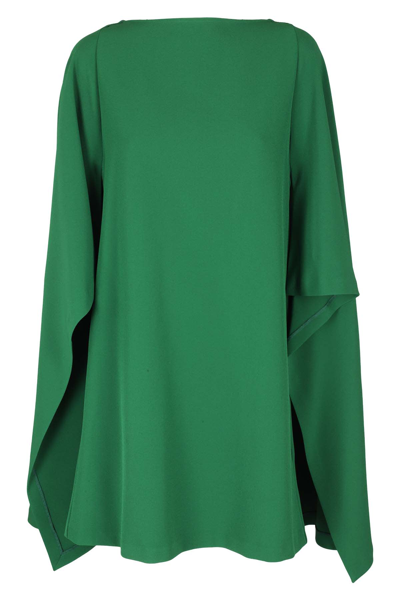 Essentiel Antwerp Antwerp - Dark Green Cape-effect Mini Dress In June Bug