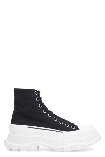 ALEXANDER MCQUEEN TREAD SLICK LACE-UP ANKLE BOOTS