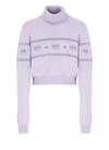 Chiara Ferragni Maxilogo Lurex Crop Sweater In Violet Tulle