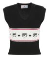Chiara Ferragni Eye Logo Knitted Vest In Black