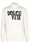 Mc2 Saint Barth Blended Cashmere Turtle Neck Sweater In Dolce Vita