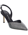 Ferragamo Ileen Crystal Embellished Slingback Pointed Toe Pump In Black