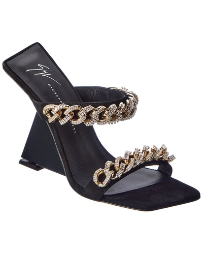 Giuseppe Zanotti Tutankamon 105 Suede Sandal In Black