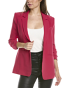Cinq À Sept Khloe Ruched Sleeve Blazer In Red