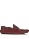 Ferragamo Driver Signature Ornament Loafers In Red
