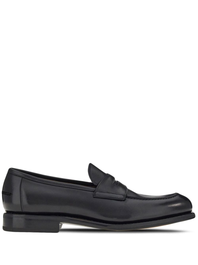 Ferragamo Penny Almond Toe Loafers In Black