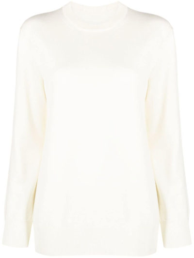 Jil Sander Crew-neck Wool Jumper In White