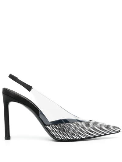 Sergio Rossi Evangelie Slingback In Nero/crystal/trasparente