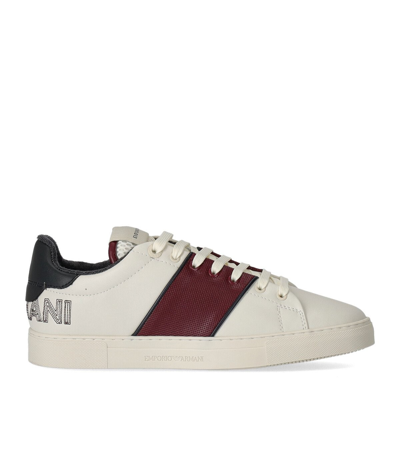 Emporio Armani Leather Low-top Sneakers In White