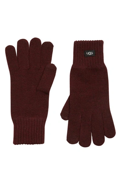 Ugg Tech Knit Gloves In Port
