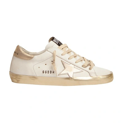Golden Goose Super-star Sneakers In White Gold