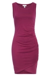 Leith Ruched Body-con Sleeveless Dress In Purple Magenta