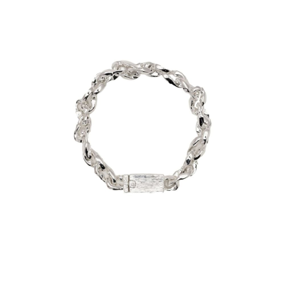 Sweetlimejuice Sterling Silver Surban Chain Bracelet