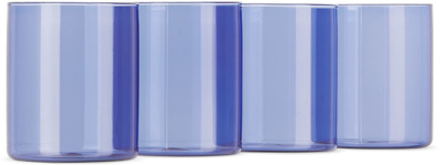 Ichendorf Milano Blue Cilindro Water Glass Set, 4 Pcs In Light Blue