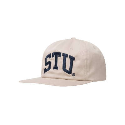 Pre-owned Stussy Stu Arch Strapback Cap 'khaki' In Cream