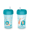 NUK SPILL PROOF EASY SILICONE STRAW CUP, 2 PACK, BLUE