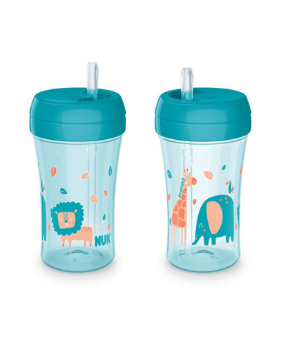 Nuk Babies' Spill Proof Easy Silicone Straw Cup, 2 Pack, Blue