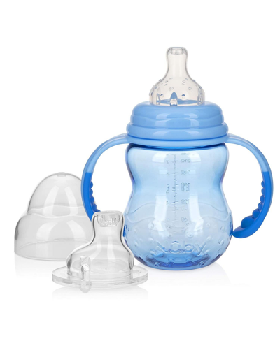Nuby Babies' 3 Stage Tritan Wide Neck Grow With Me Bottle To Cup, 8 Oz, Blue