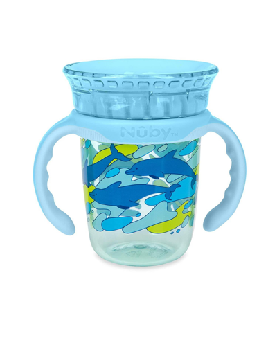 Nuby Babies' No-spill Edge 360 2 Stage Drinking Cup With Removable Handles, Whale In Blue
