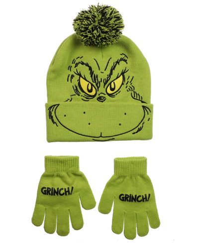 Bioworld Big Boys The Grinch Hat And Gloves Set, 2-piece In Green