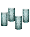Godinger Jax Highball Glasses, Set Of 4 In Seafoam