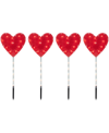 Northlight Heart Valentine's Day Pathway Marker Lawn Stakes Clear Lights Set, 4 Piece In Red