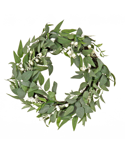 National Tree Company 24in Mixed Leaves Christmas Wreath In Green
