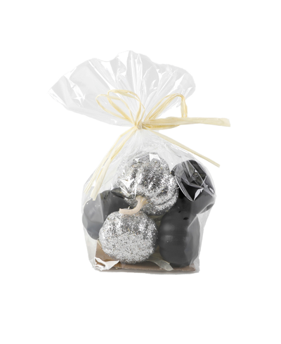Flora Bunda Boxed Black Silver Pumpkins In Bag, 8 Piece
