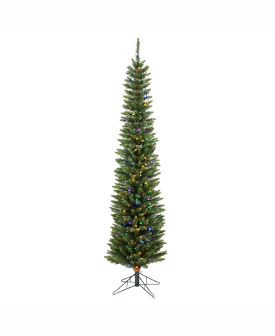 Vickerman 6.5 Ft Durham Pole Pine Artificial Christmas Tree With 200 Multi-colored Led Lights