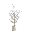 Nearly Natural Snowed Twig Artificial Tree In Decorative Planter, 24" In Green