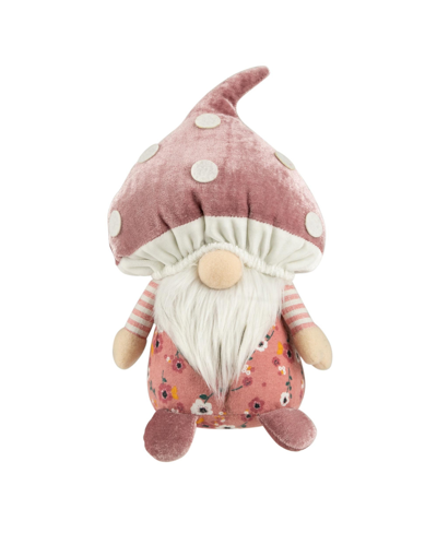 Northlight Springtime Floral Mushroom Gnome, 10.5" In Pink