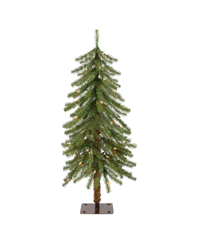 Puleo Pre-lit Alpine Artificial Christmas Tree With 50 Lights, 3' In Green