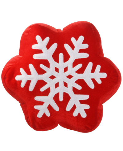 National Tree Company 14" General Store Collection Snowflake Pillow In Red