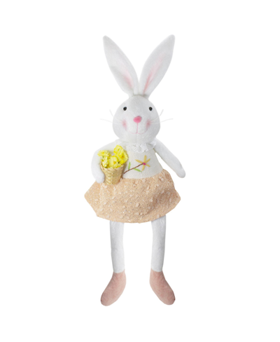 Northlight Girl Bunny Rabbit Easter And Spring Table Top Figure, 24" In White