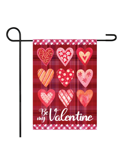 Northlight Be My Valentine Plaid And Heart Garden Flag, 12.5" X 18" In Red