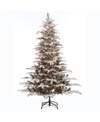 Puleo 6.5ft Pre-lit Flocked Arctic Fir Artificial Christmas Tree In Green