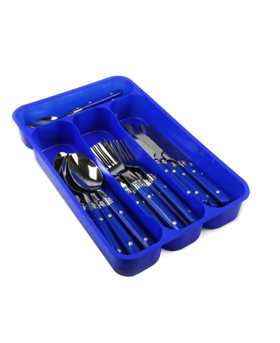 Gibson Home Casual Living Flatware Set, 24 Piece In Blue