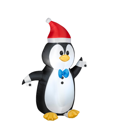 National Tree Company 4' Inflatable Waving Penguin In Black