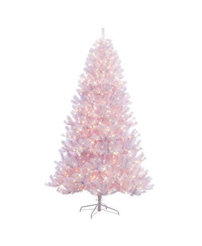 Puleo Pre-lit White Northern Fir Artificial Christmas Tree With 400 Lights, 6.5'