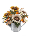Flora Bunda 9in Sunflowers Mix In Watering Can In Multi-color