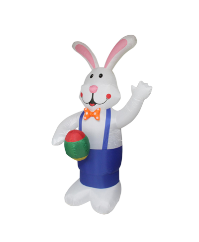 Northlight Inflatable Lighted Standing Easter Bunny With Eggs Outdoor Decoration, 7" In White