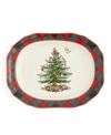 Spode Tartan Rectangular Platter In Green