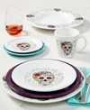 FIESTA SKULL VINES WHITE DINNERWARE SET