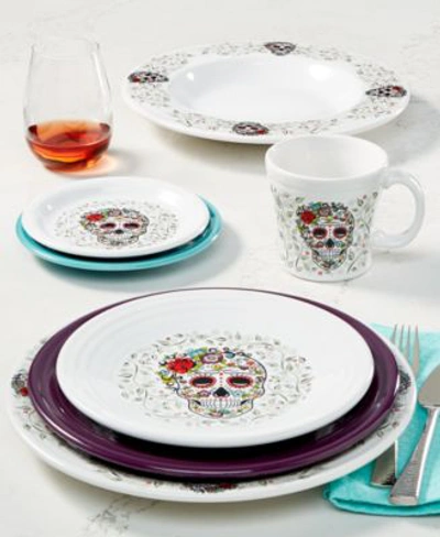 Fiesta Skull Vines White Dinnerware Set