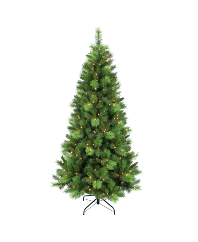 Puleo Pre-lit Adirondack Pine Artificial Christmas Tree With 250 Lights, 6.5' In Green