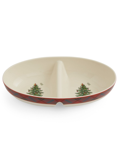 Spode Large 13" Oval Divided Server In Green