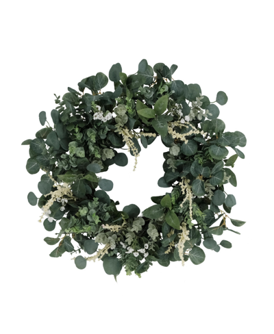 Puleo Eucalyptus Floral Spring Wreath, 24" In Green