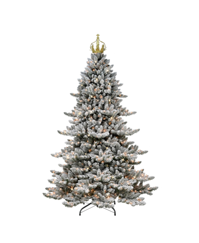 Puleo Pre-lit Royal Majestic Spruce Artificial Christmas Tree With 700 Lights With Gold-tone Crown Treetop In Green