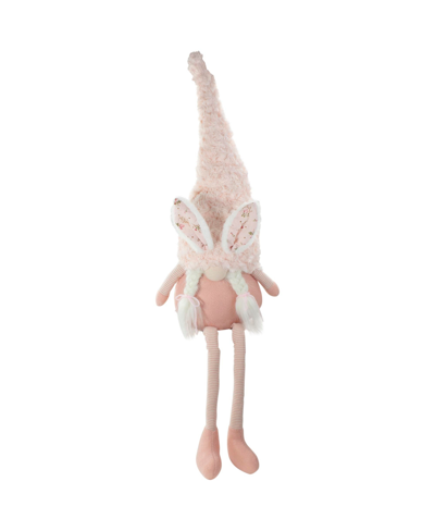 Northlight Sitting Easter Gnome With Bunny Ears And Dangling Legs, 32" In Pink
