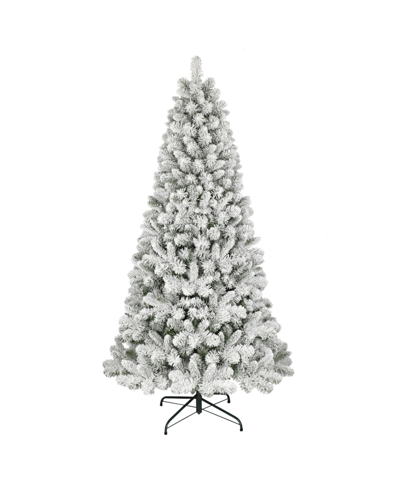 Puleo 7.5ft Flocked Vancouver Pine Artificial Christmas Tree In Green